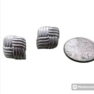 Judith Ripka sterling silver clip on earrings